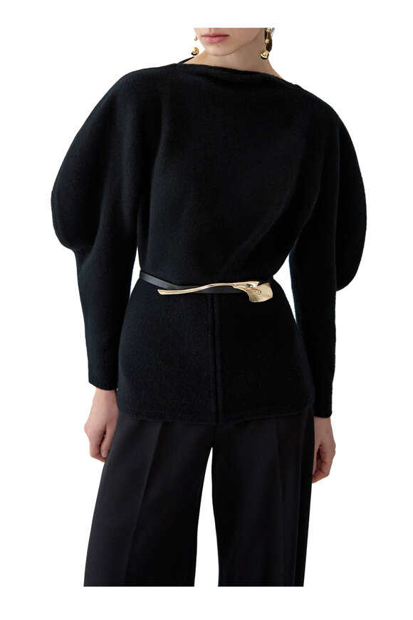 Carolina Herrera Double Jersey Wool Black Sweater - view 4