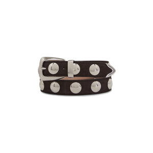 【関税込み】KHAITE ブラウン Benny ベルト Benny Belt in Dark Brown Leather and Off-White Stitching
