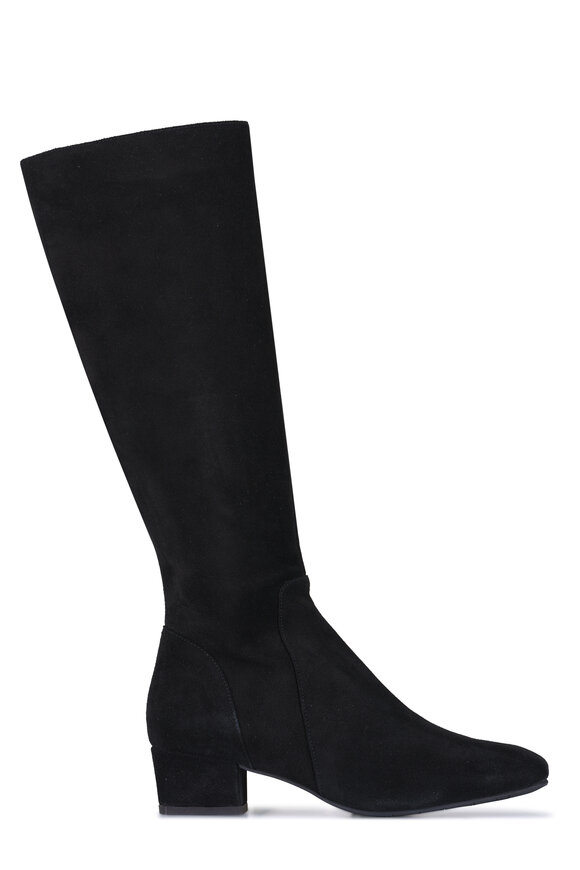 Aquatalia Serafina Black Suede Tall Boot, 30mm - view 2