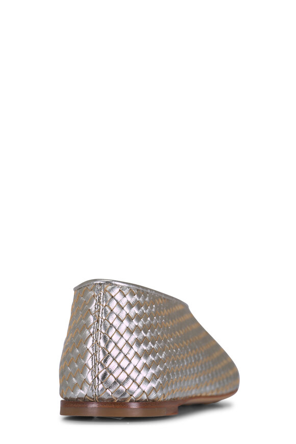 Bottega Veneta Rosa Platinum Intrecciato Leather Flat - view 4