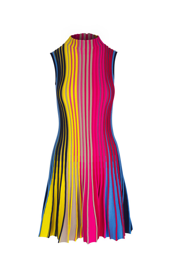 Akris Punto Multicolor Knit Fit & Flare Dress