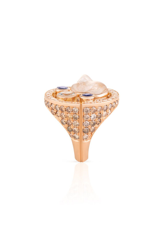 Clara Chehab Irene Full Moon Gemstone Ring - view 2