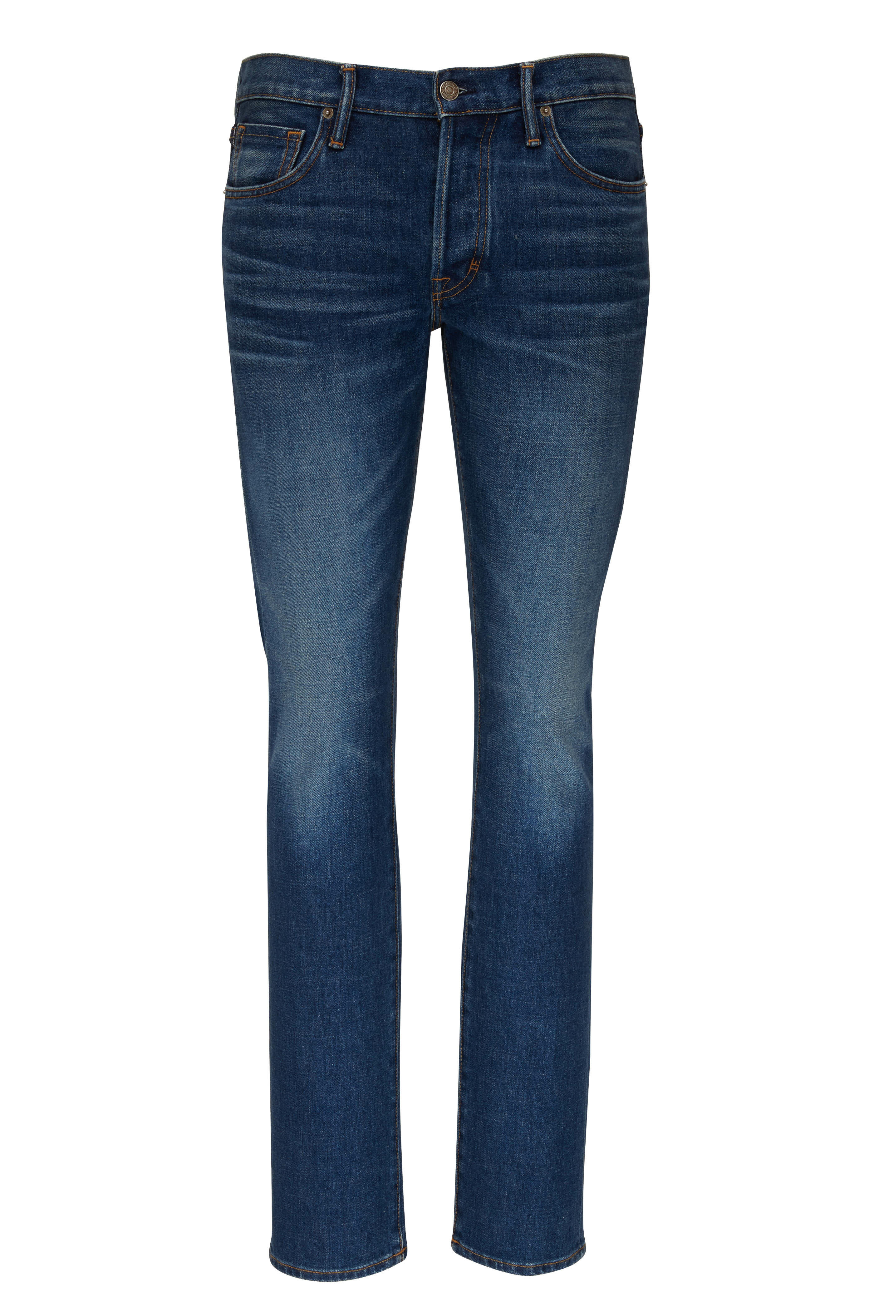 Tom Ford - Blue Medium Wash Slim Fit Jeans