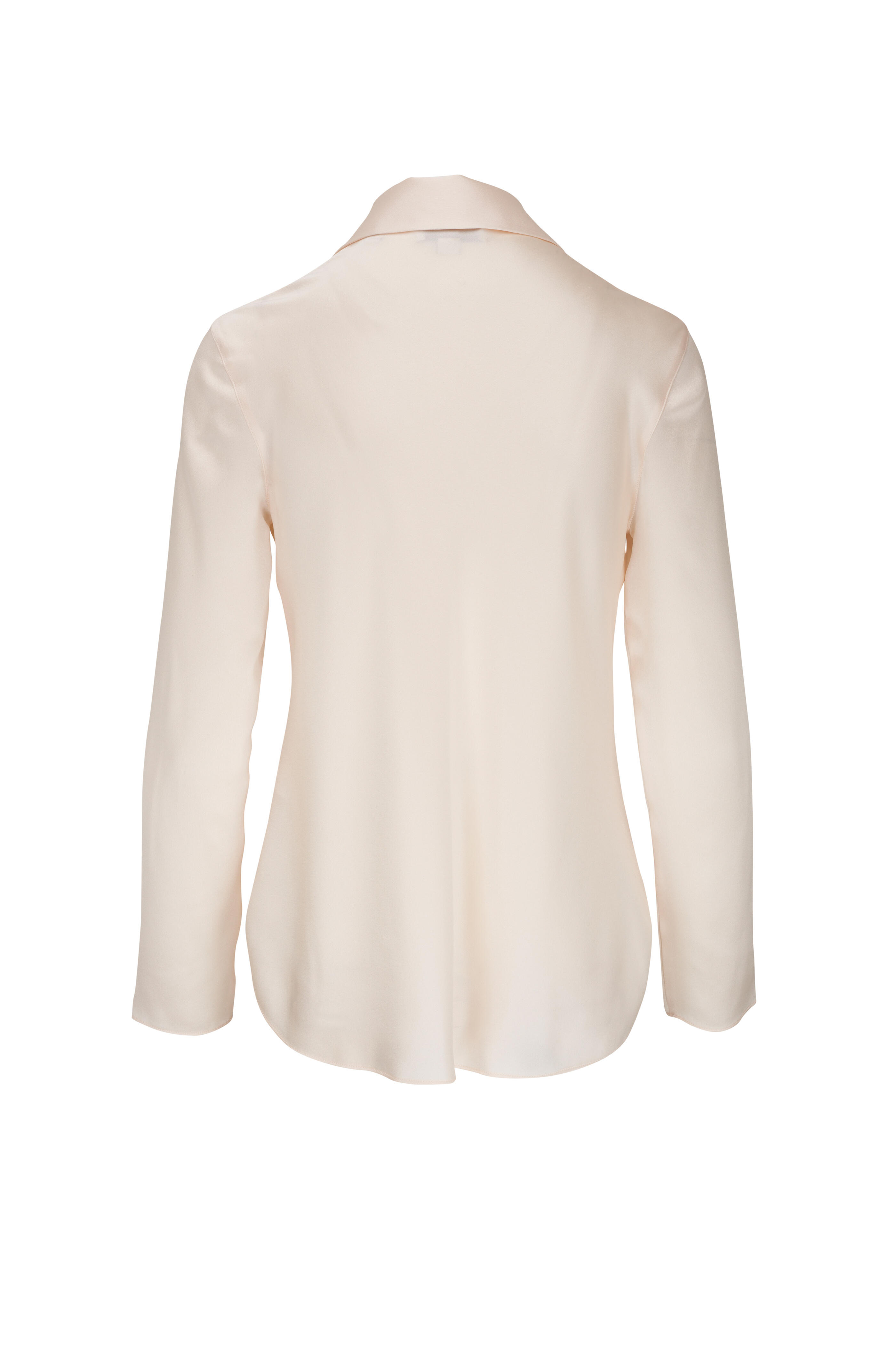 Vince - Chiffon Ivory Silk Button-Front Blouse