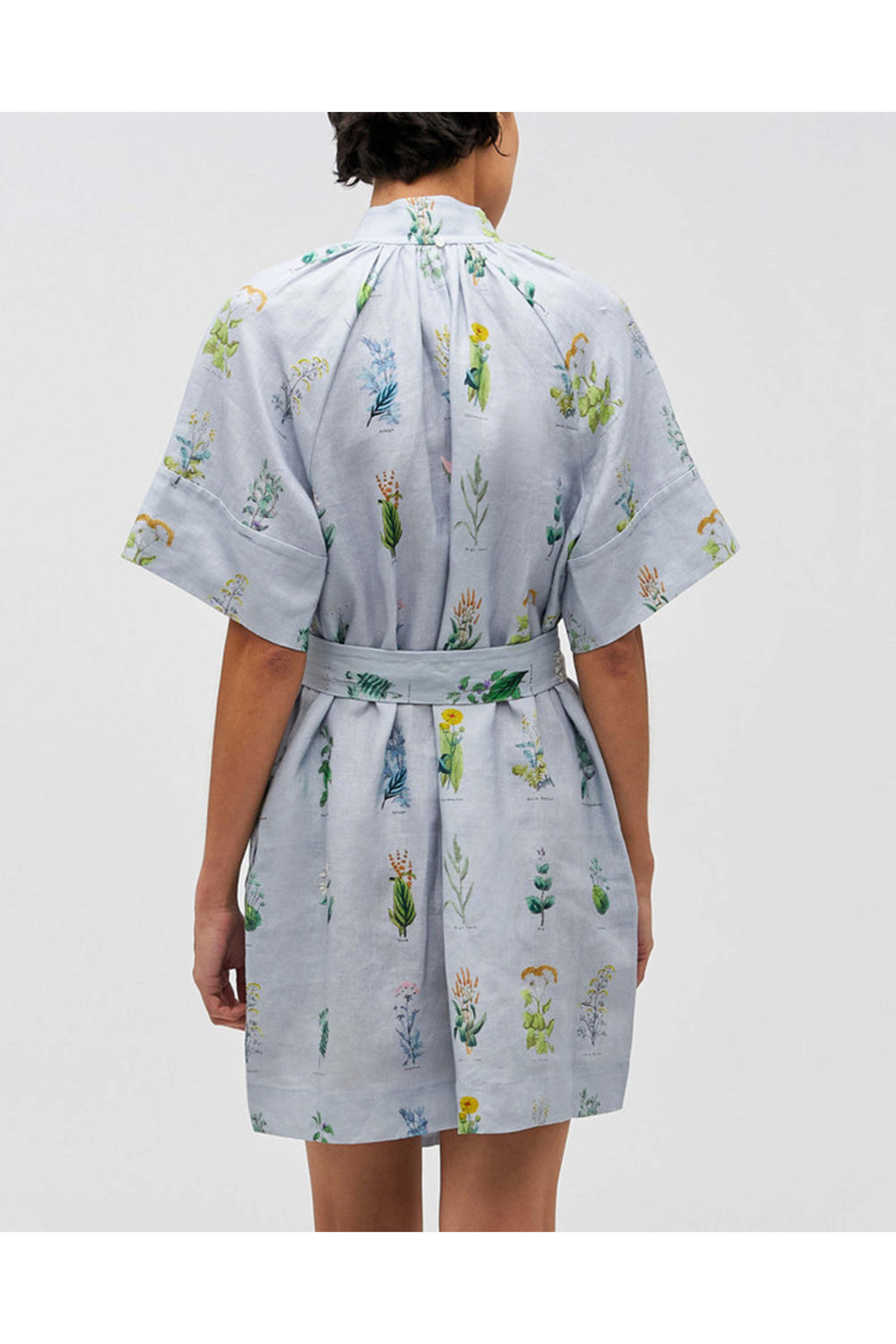 Oroton - Pale Grey Floral Greenhouse Day Dress