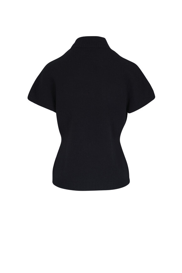 Lela Rose - Black Mock Neck Wool & Cashmere Pullover