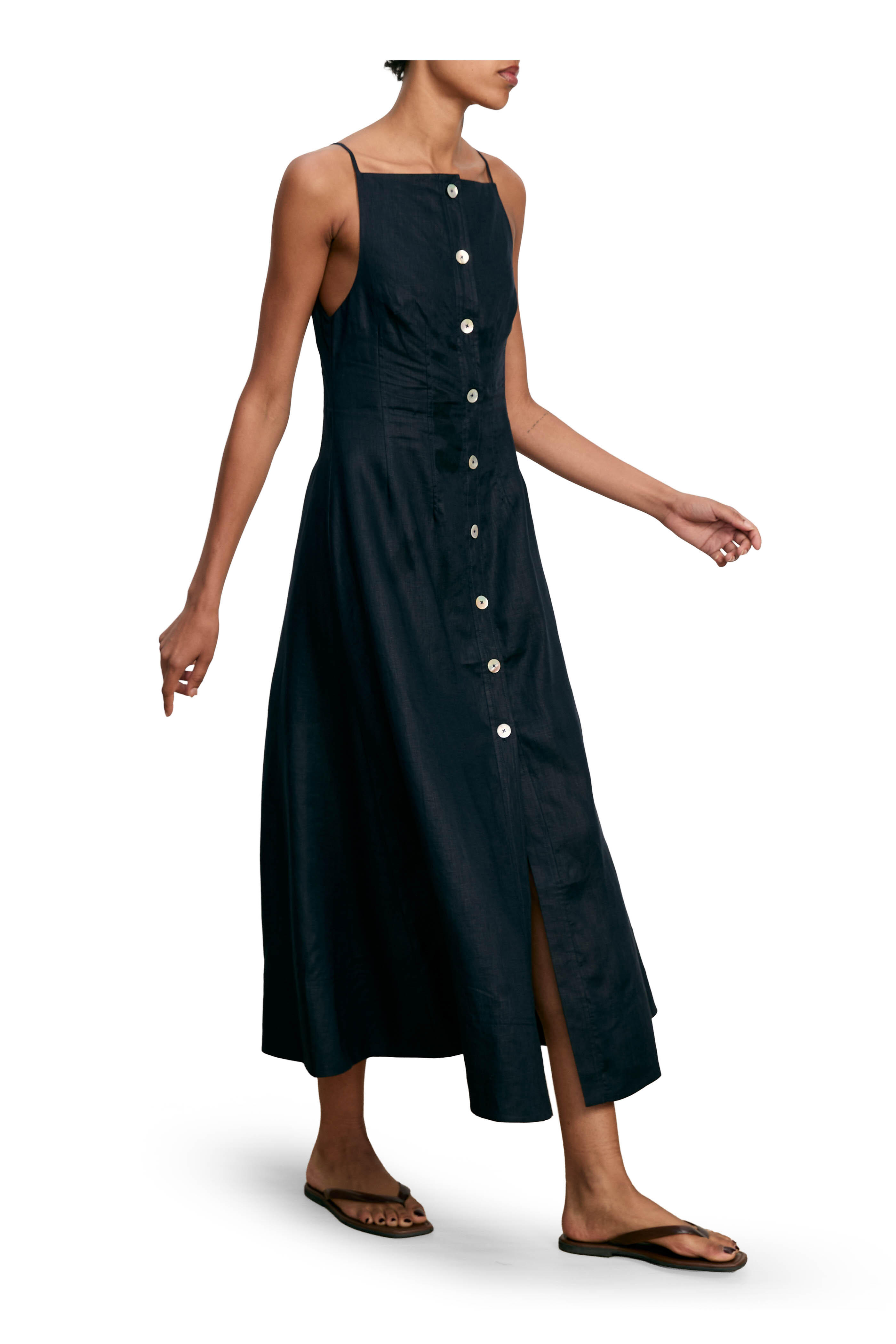 Veronica Beard - Georges Navy Linen Midi Dress - view 4
