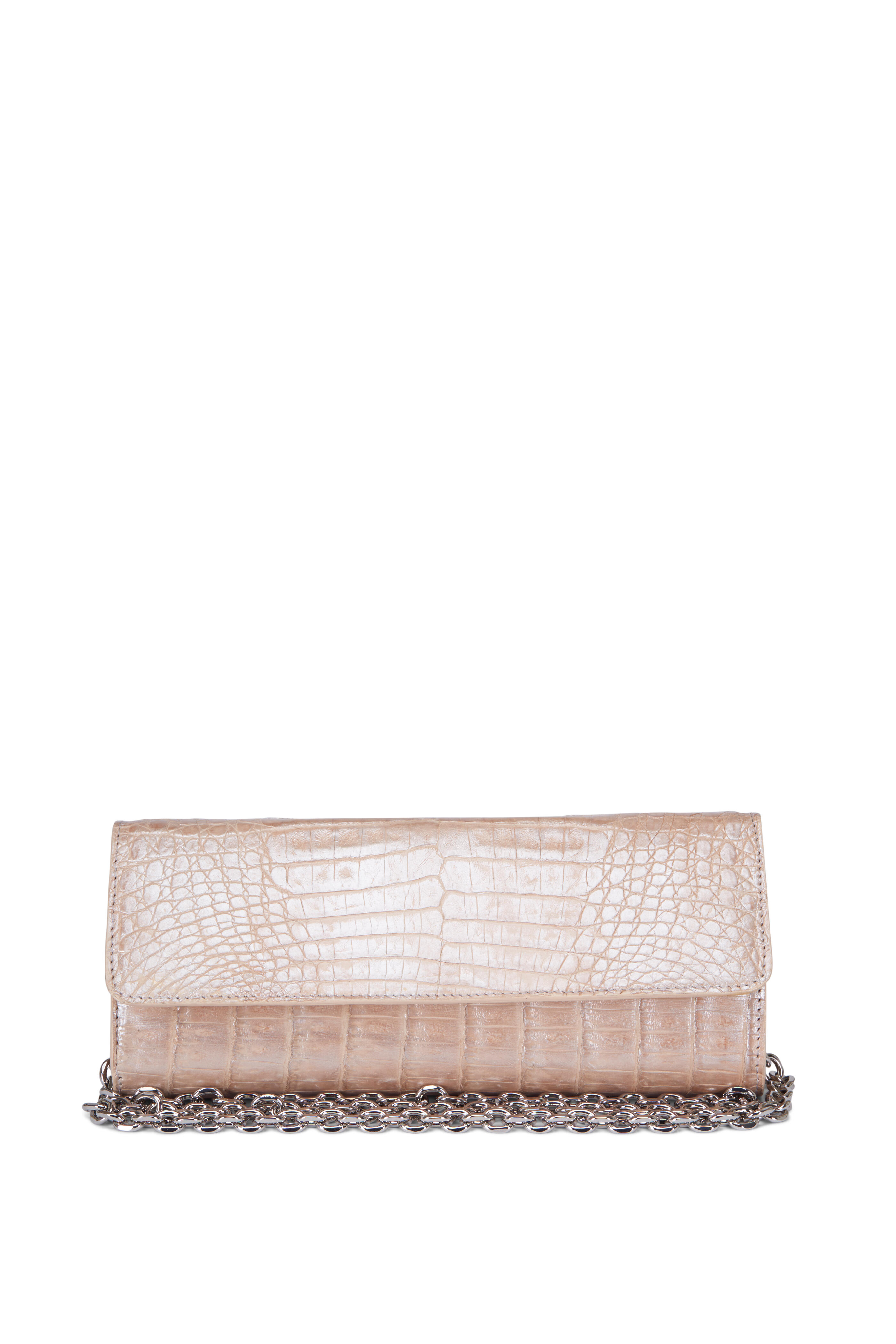 Judith Leiber Kate Caiman Crocodile Clutch Bag