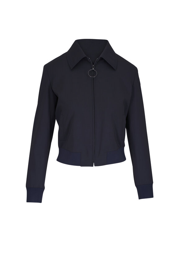 Akris Punto Navy Blue Bomber Jacket