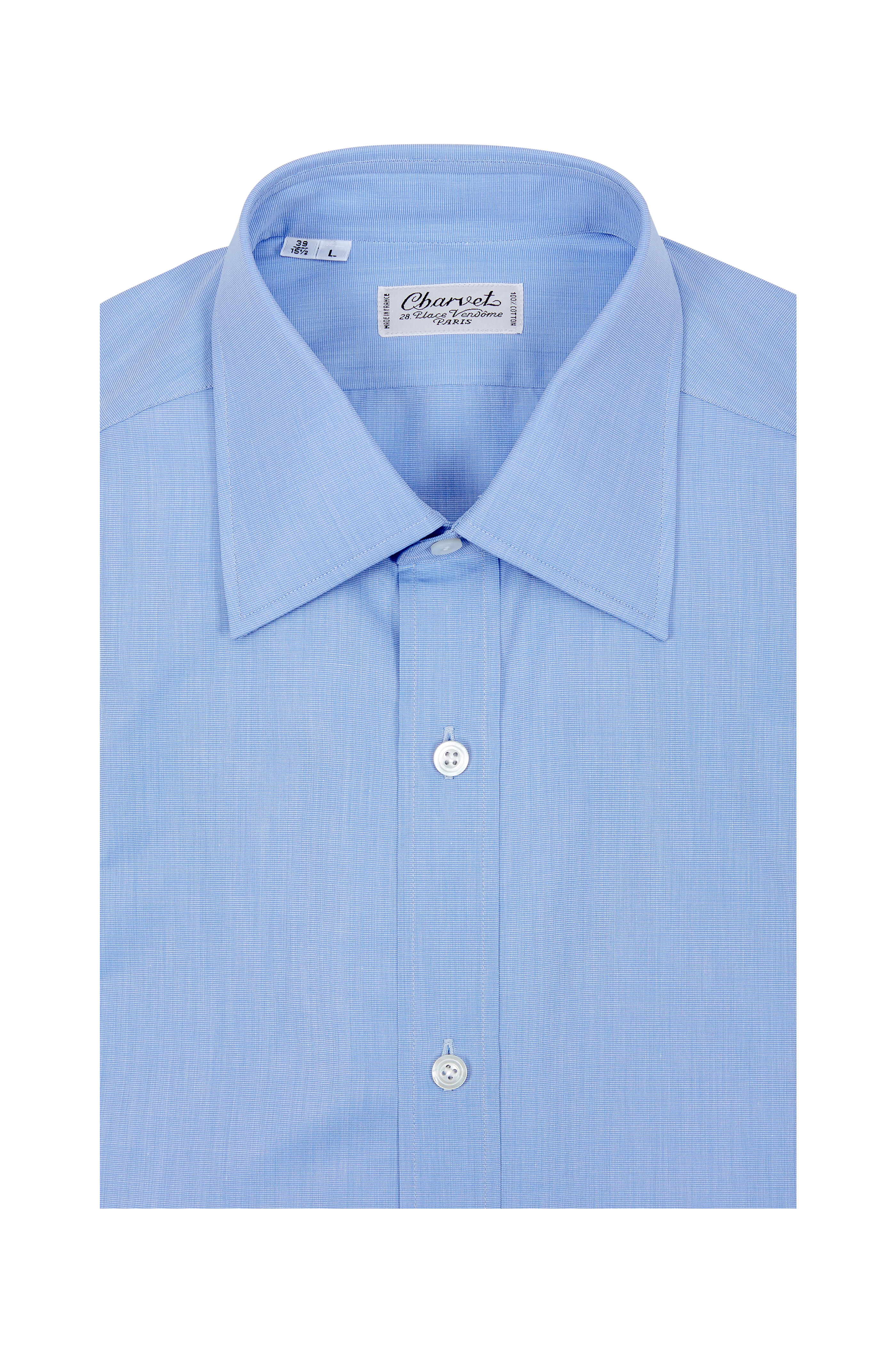 トップス Old Charvet Made in France Dress Shirt $476 Charvet Men's Blue Stripe Long-Sleeve Button-up Dress