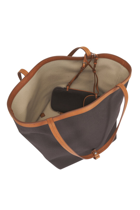 The Row Brown & Ecru Park Three Canvas Tote - view 5