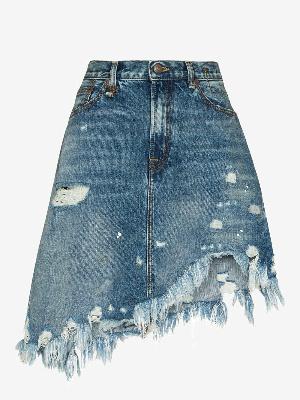 R13 - Jasper Denim Asymmetrical Hem Skirt