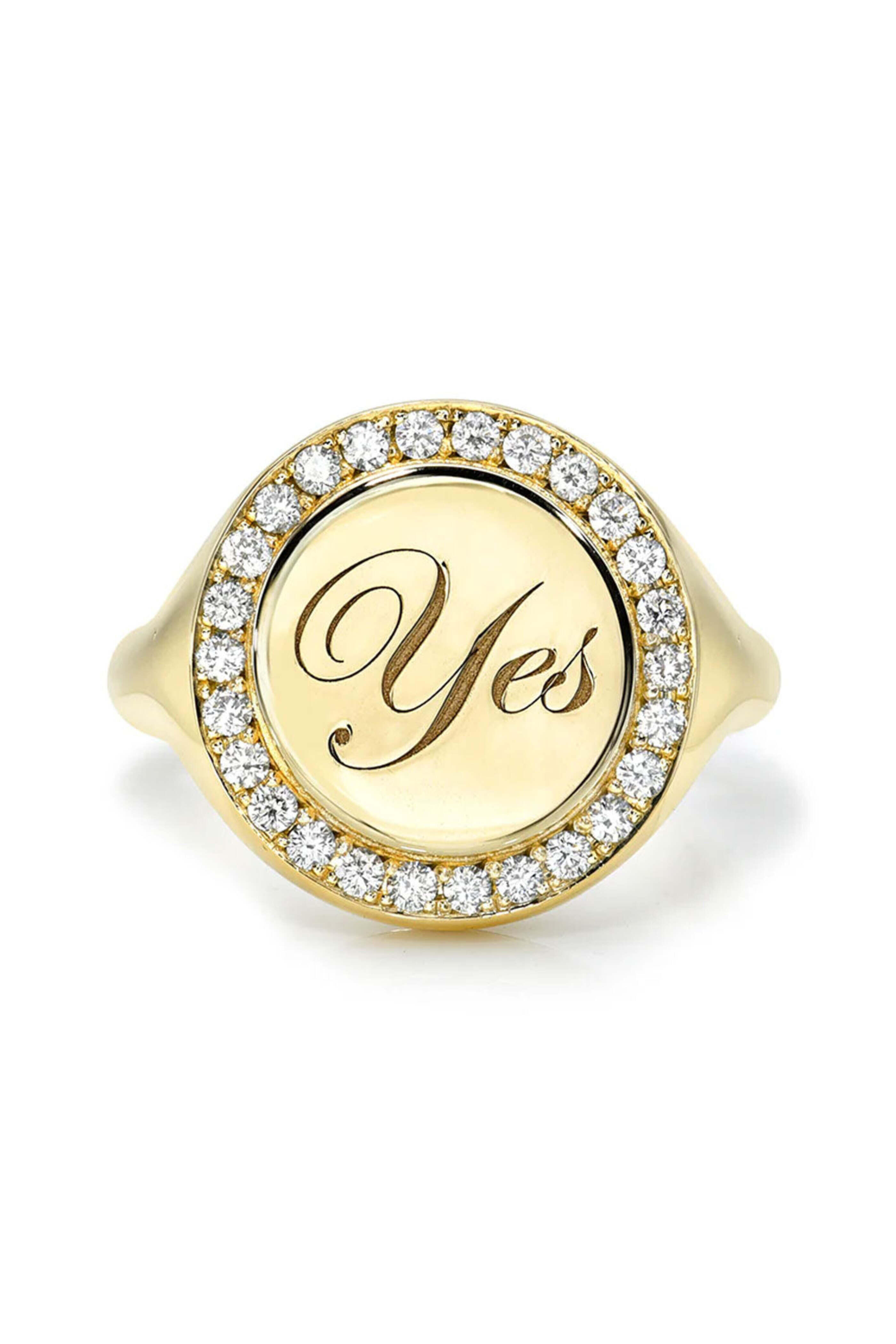 Dru - Diamond Yes Signet Ring