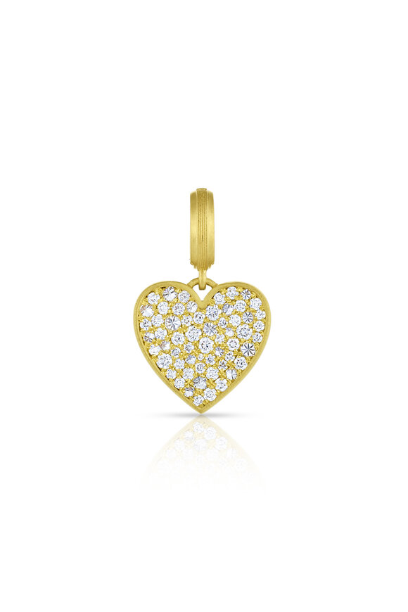 Leigh Maxwell 18k Yellow Gold Small Diamond Heart Pendant