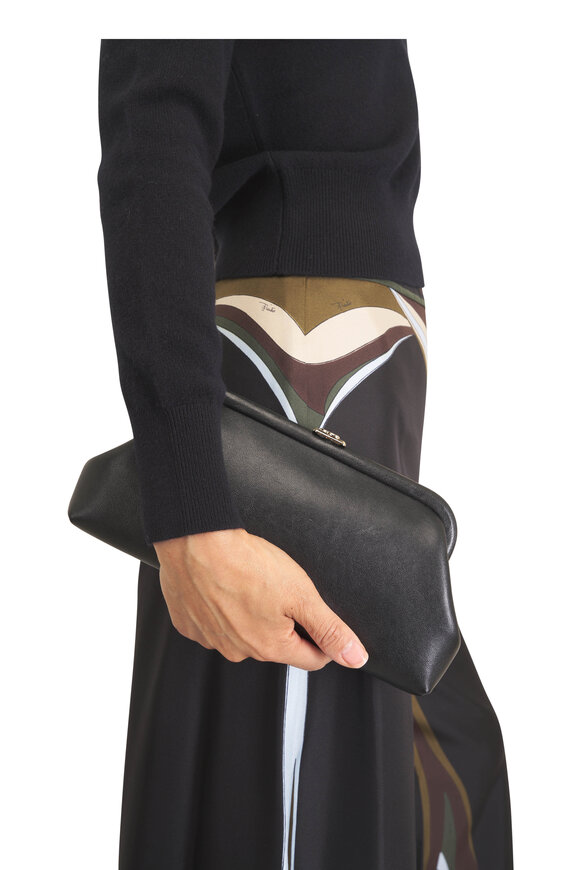 Jimmy Choo Skylar Black Leather Clutch - view 2