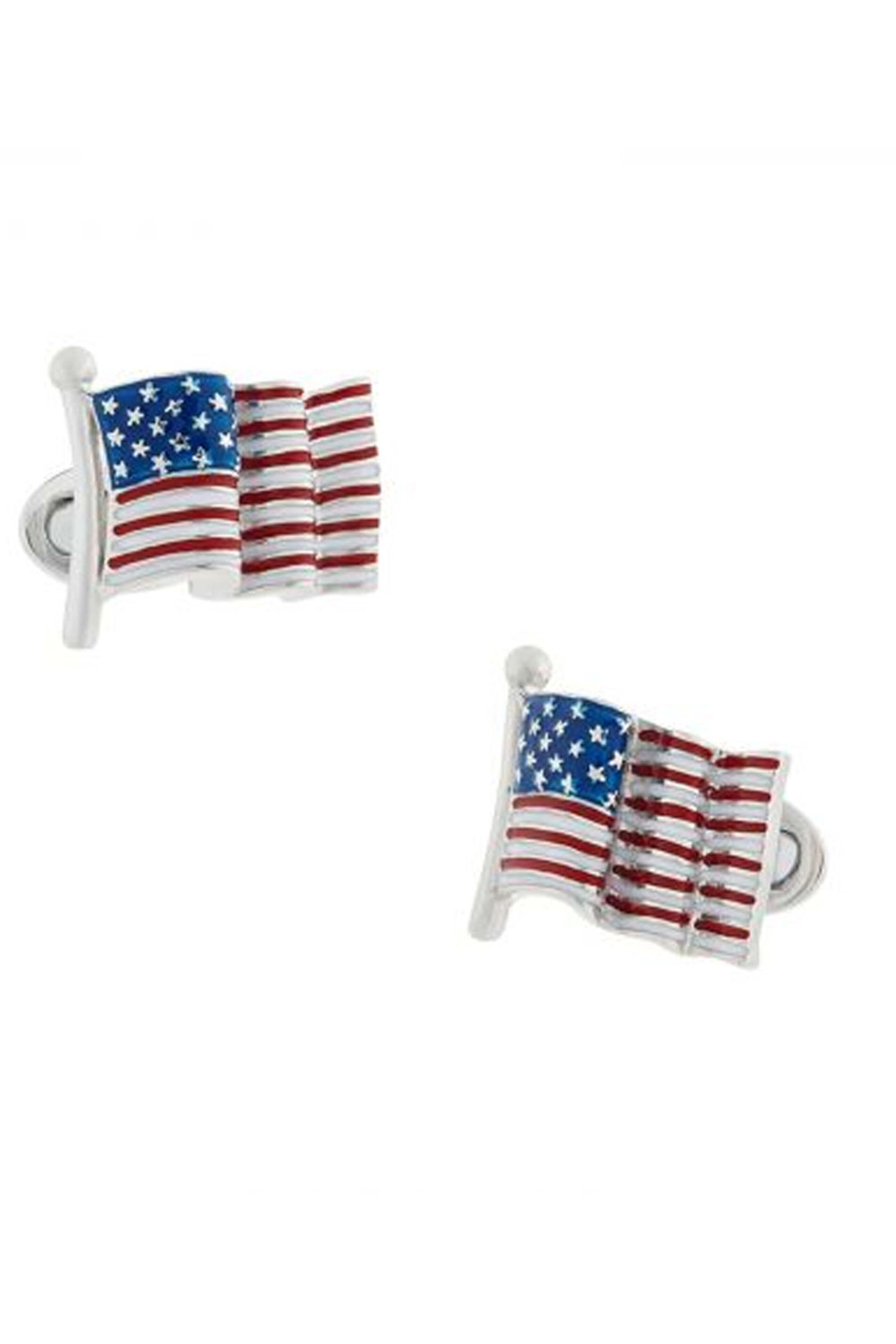 Jan Leslie - Enamel American Flag Cufflinks