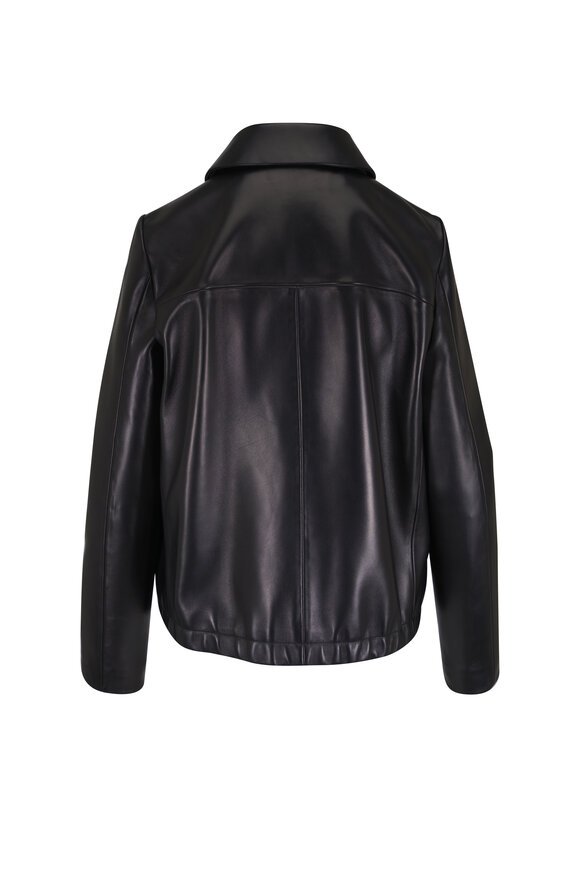 Khaite Jackson Black Plonge Leather Jacket - view 2