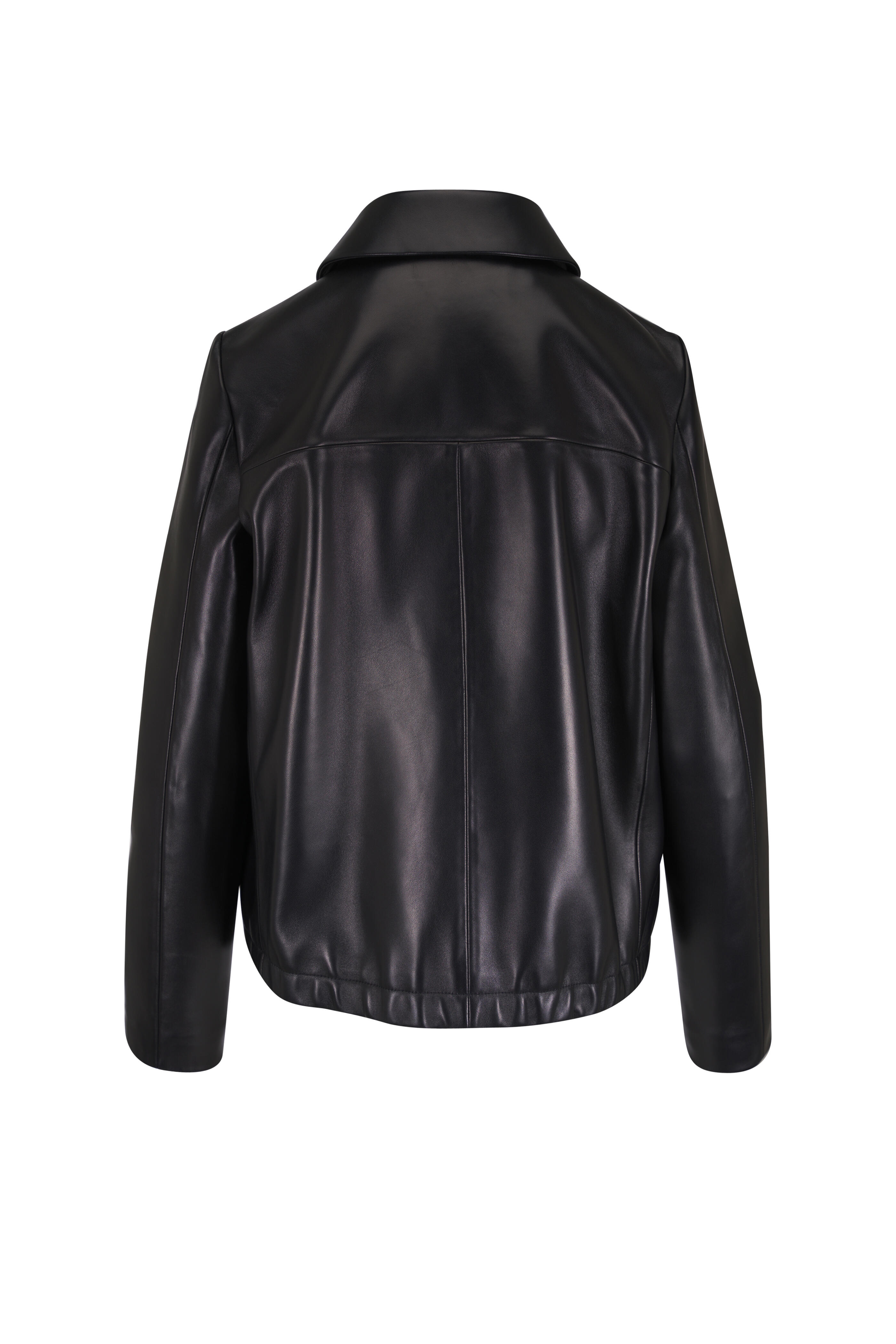 Khaite - Jackson Black Plonge Leather Jacket - view 2