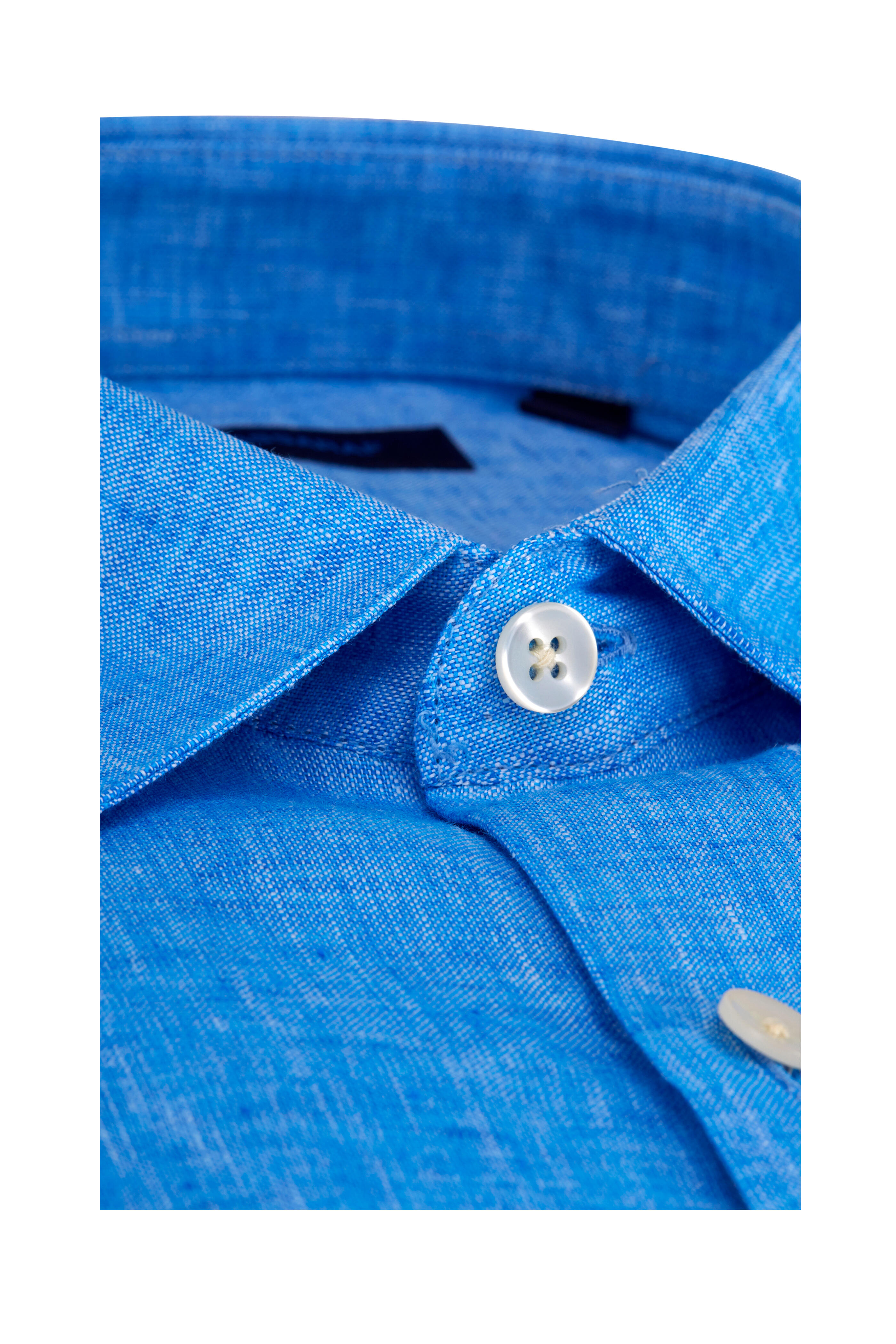 Patrick Assaraf - Aqua Linen Chambray Sport Shirt