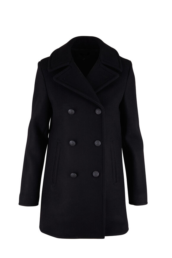 Nili Lotan - Cash Black Wool Peacoat