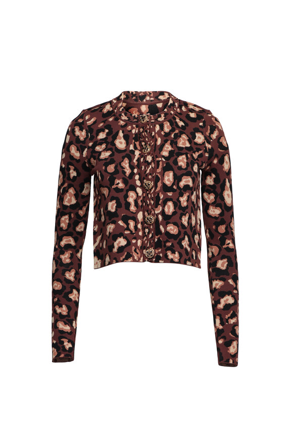Cara Cara Renada Brown Painted Animal Print Cardigan