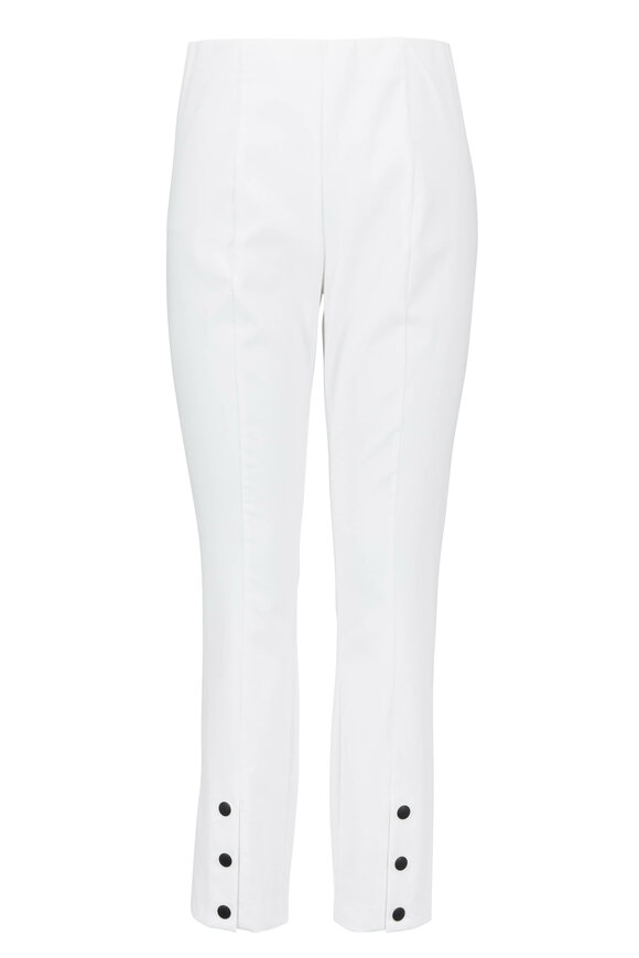 Rag & Bone - Simone White Stretch Cotton Ankle-Snap Pant