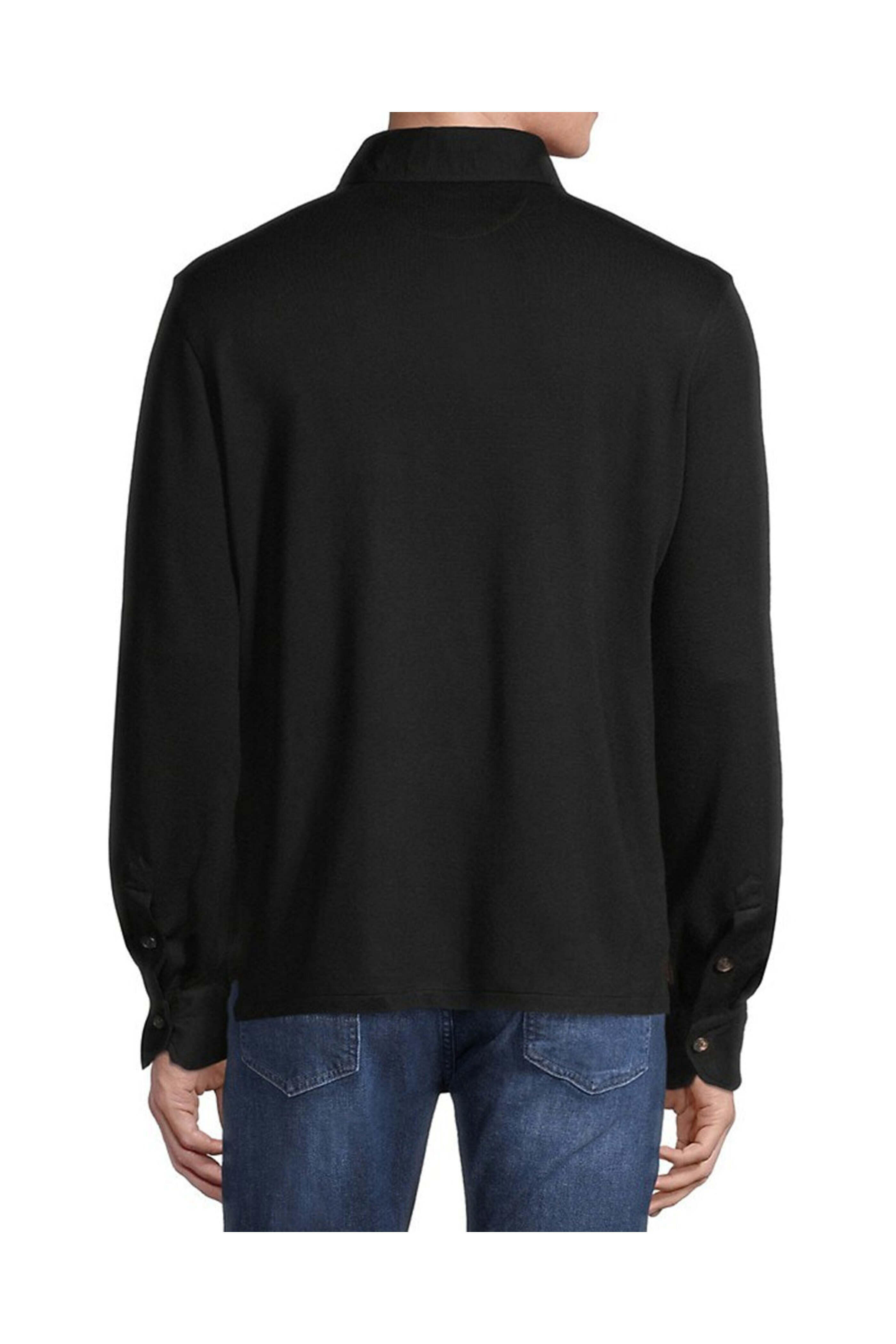 Isaia - Black Evening Long Sleeve Polo