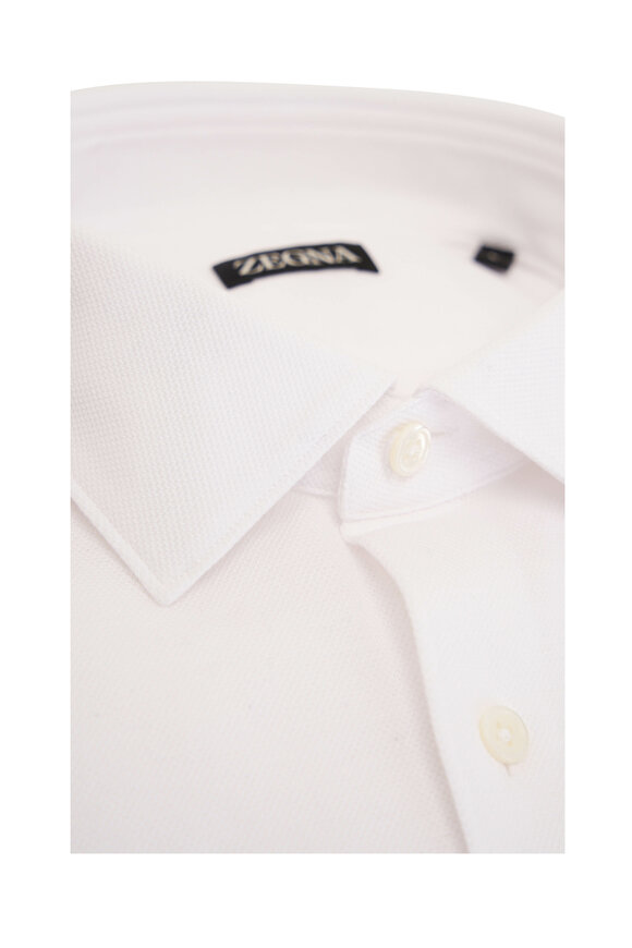 Zegna - White Jersey Sport Shirt