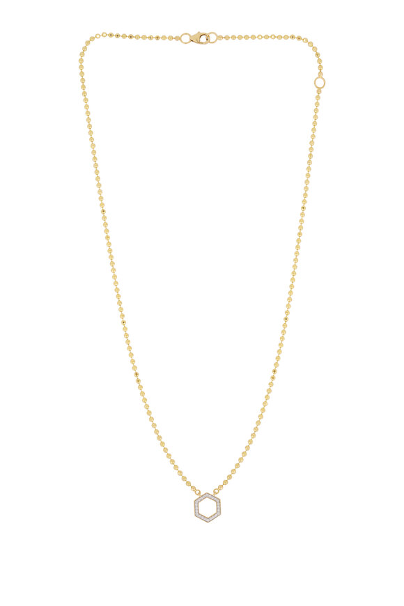 Harwell Godfrey Mini Diamond Hexagon Pendant Necklace