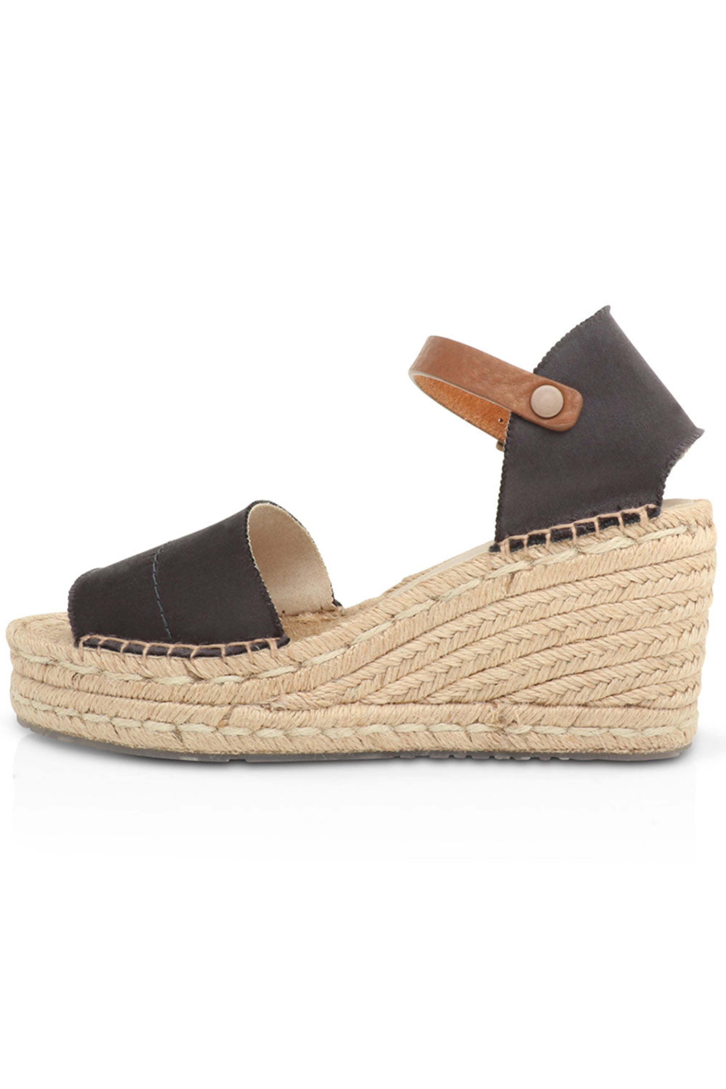 Pedro Garcia - Oriel Espadrille Wedge in Off Black