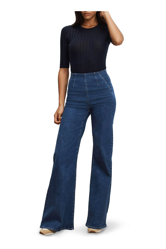 Veronica Beard Joplin Off-Duty Bright Blue Flare Jean - view 2
