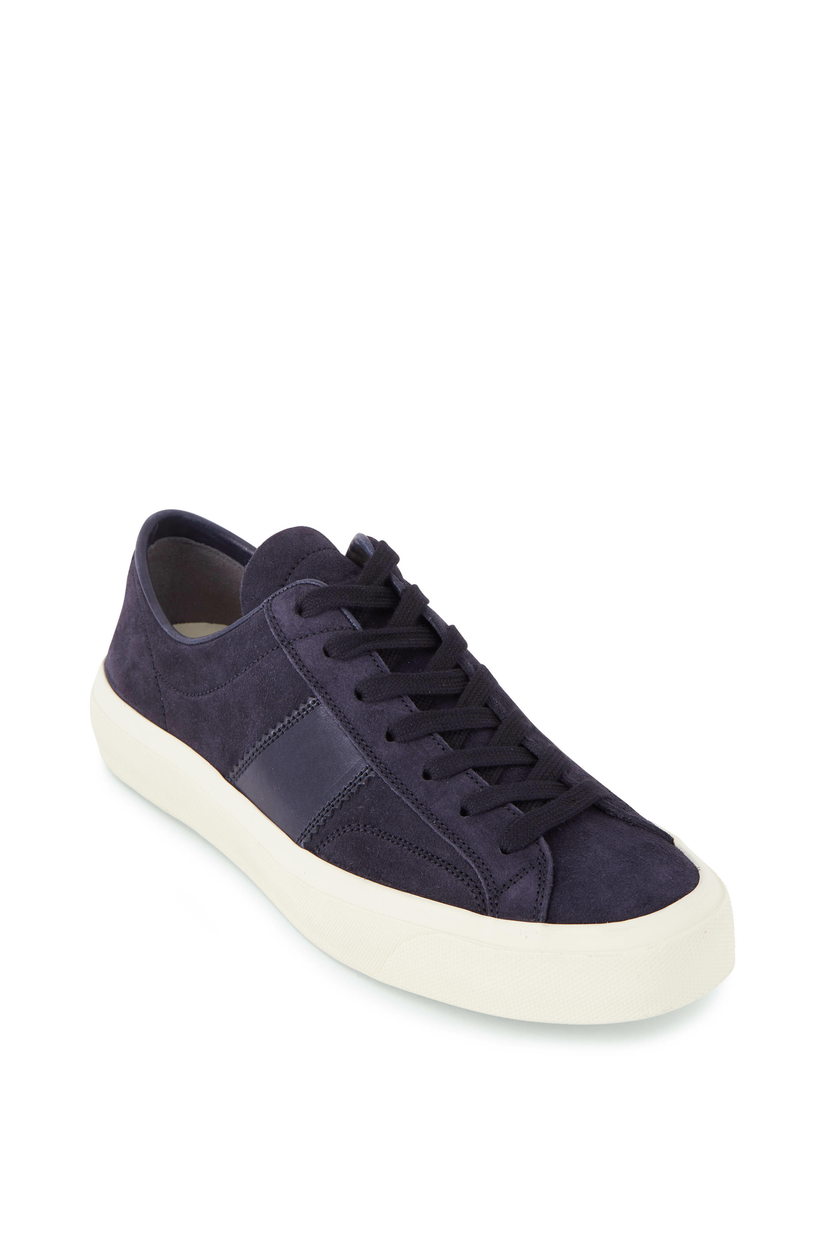 Tom Ford - Cambridge Navy Suede Low Top Sneaker | Mitchell Stores