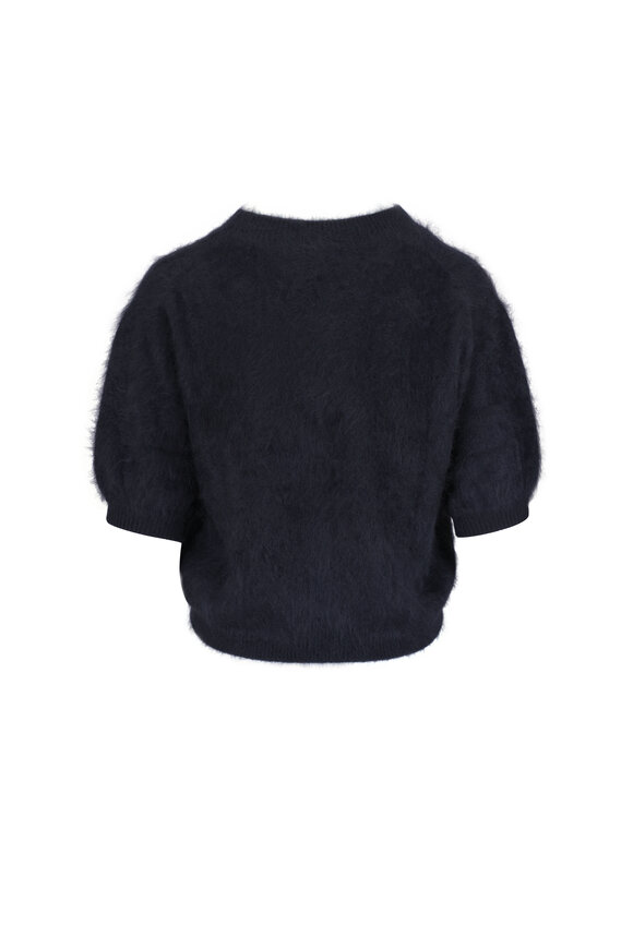 Lisa Yang Juniper Black Brushed Cashmere Sweater - view 3