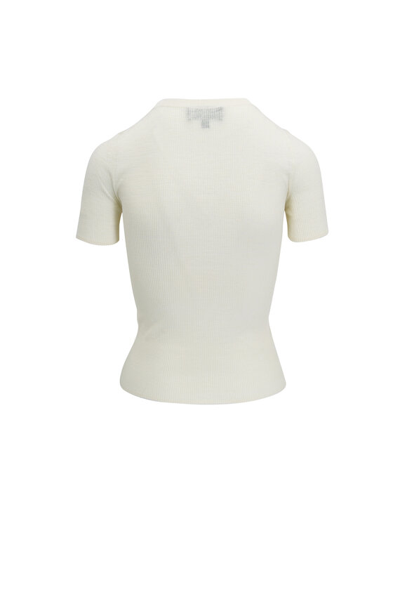 Nili Lotan - Araceli Ivory Silk Knit Tee