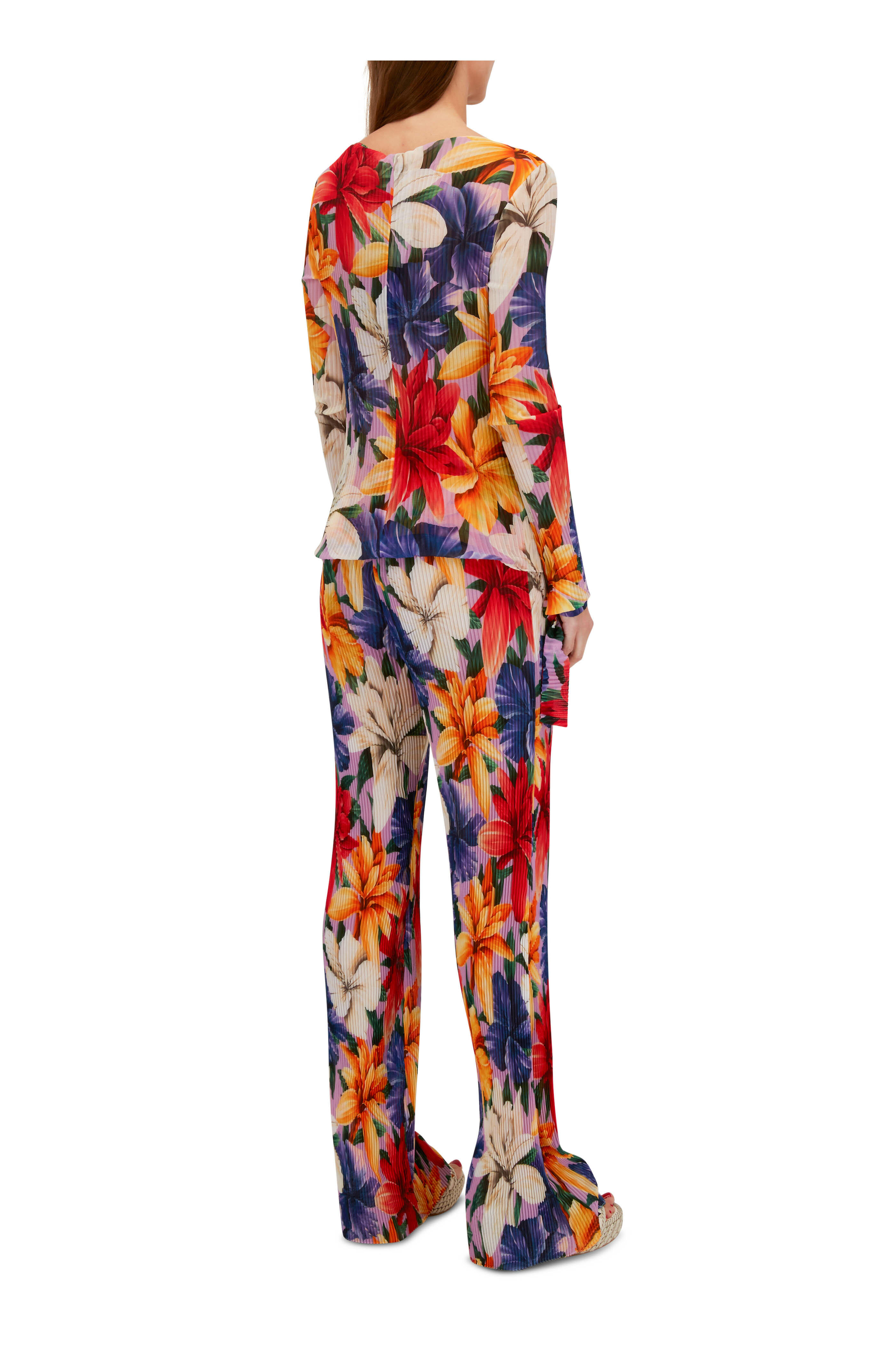 パンツ ETRO Pants with pleat ETRO Pleated wool and cotton-blend jacquard wide-leg pants