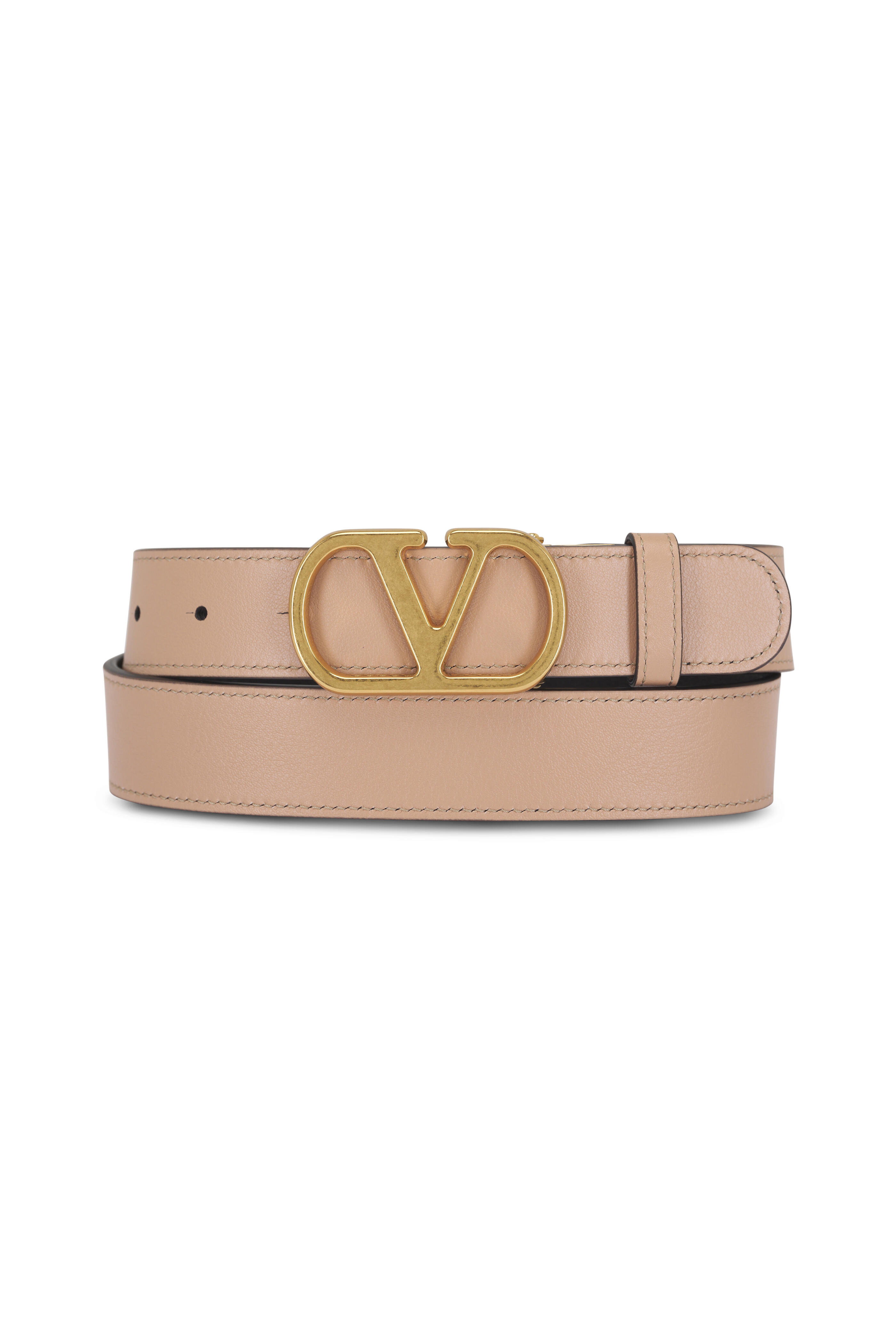 小物 VALENTINO GARAVANI V-logo leather belt Valentino Garavani V-Logo 70mm Wide Box Leather Belt