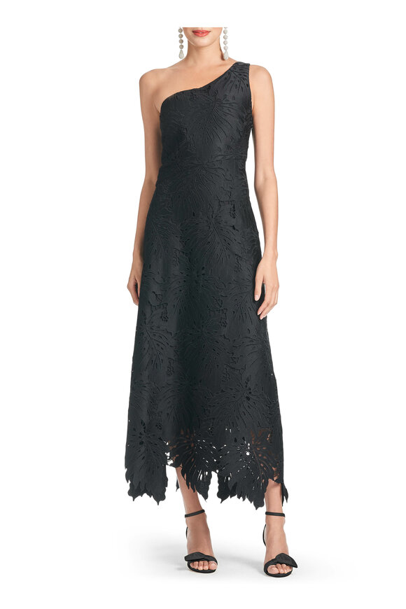 Sachin + Babi - Marzia Black Palm Leaf Lace Dress