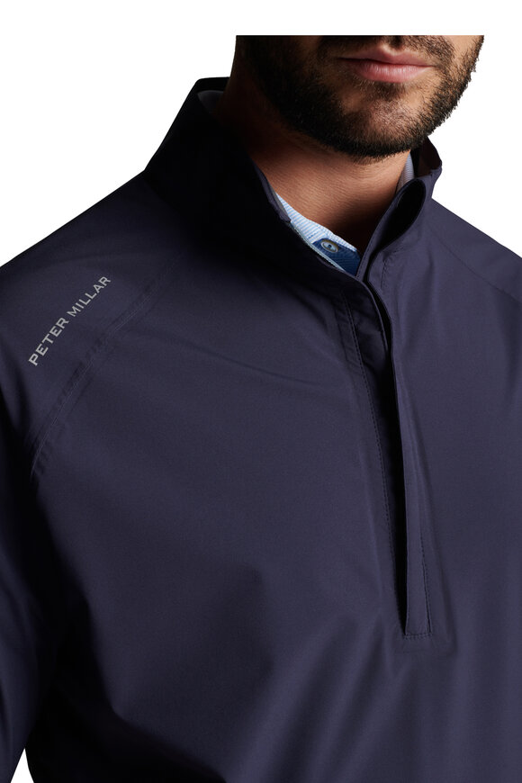 Peter Millar - Navy Shield Short Sleeve Rain Shell Quarter Zip