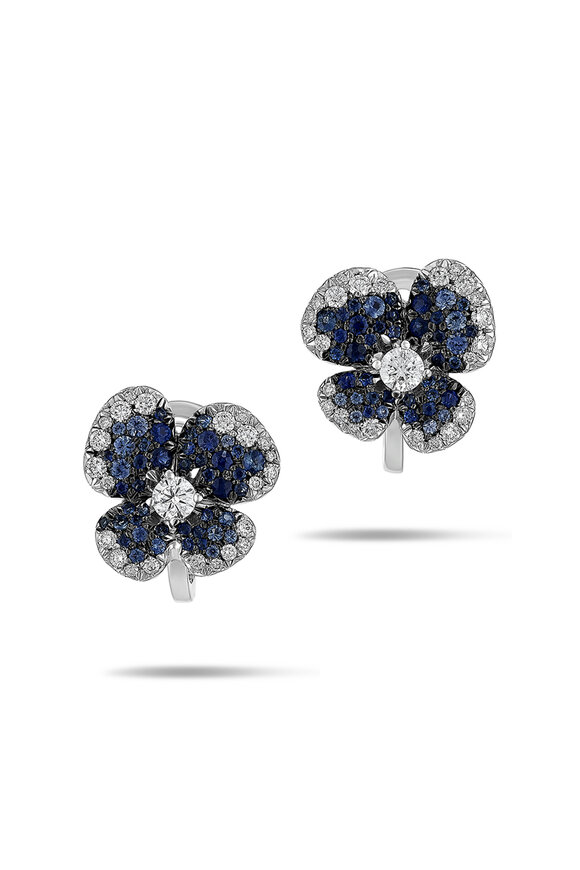 Miseno 18k White Gold Ischia Blue Sapphire Earring