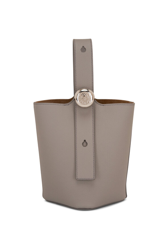 Loewe - Mini Pebble Dark Gray Bucket Bag 