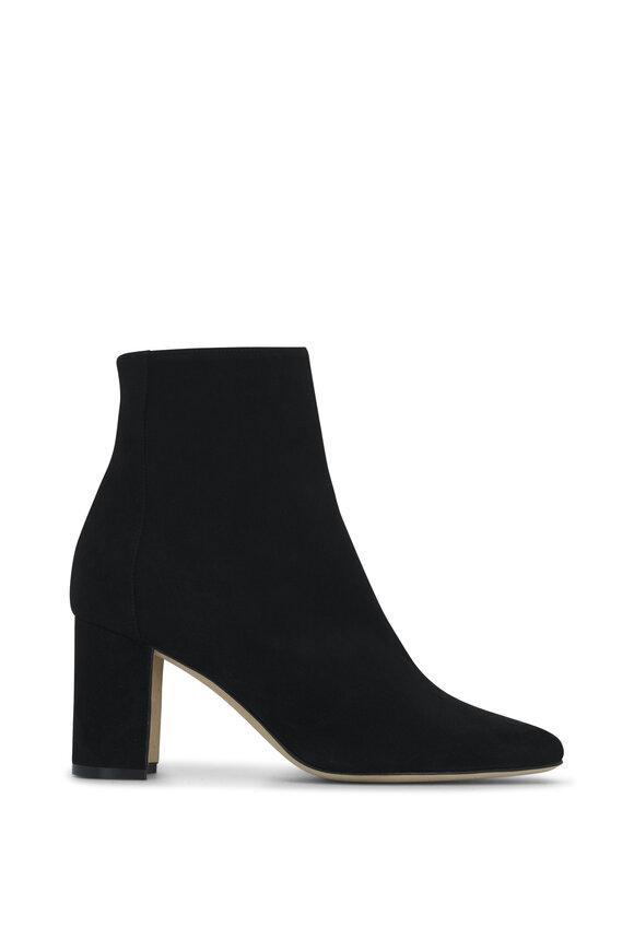 Manolo Blahnik - Rosie Black Suede Short Boot, 70mm