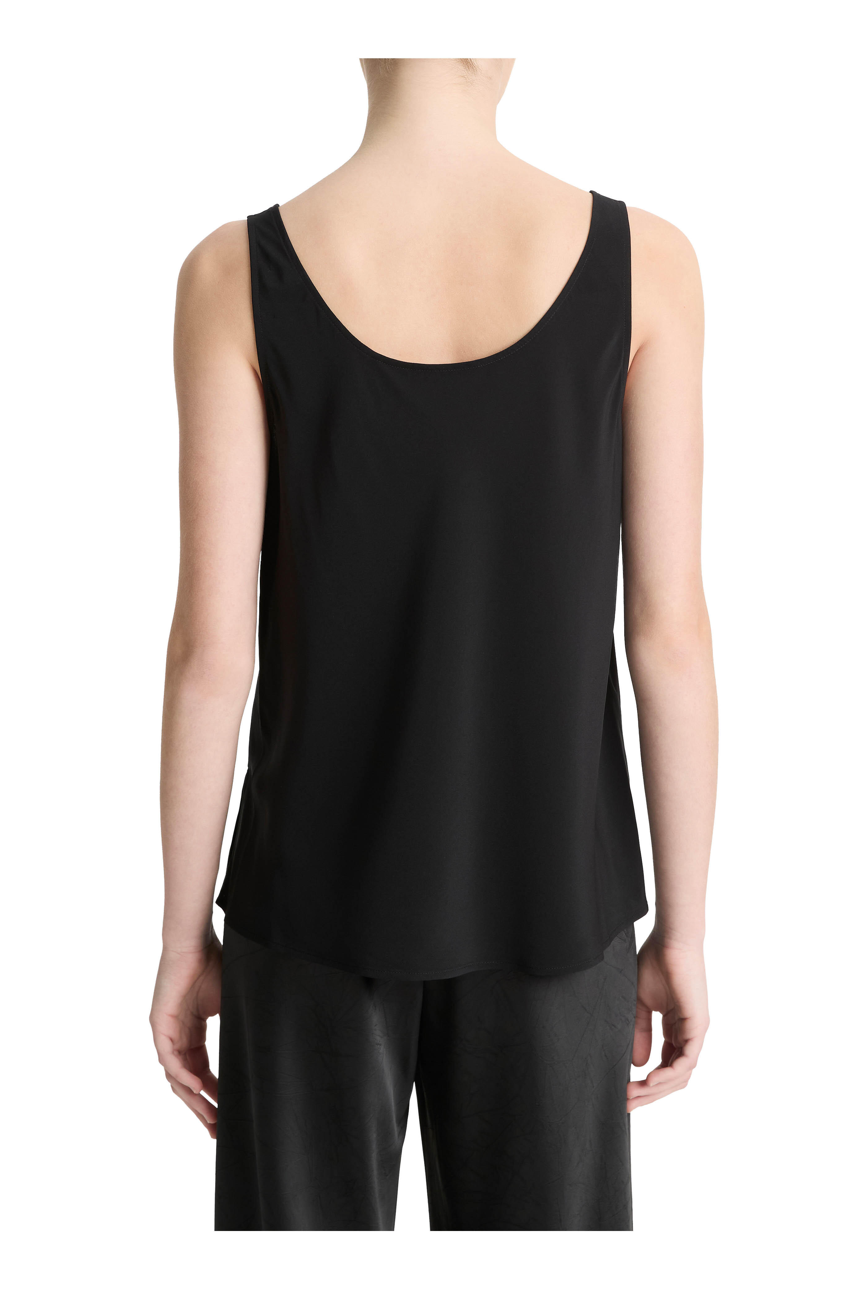 Vince - Classic Black Stretch Silk Bias Tank