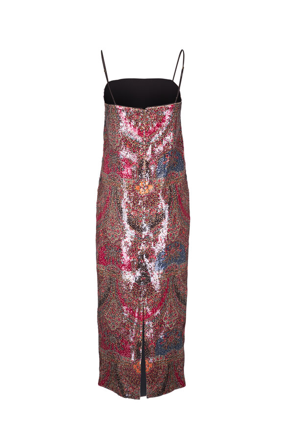 Veronica Beard - Leda Red Multi Tapestry Print Sequin Dress