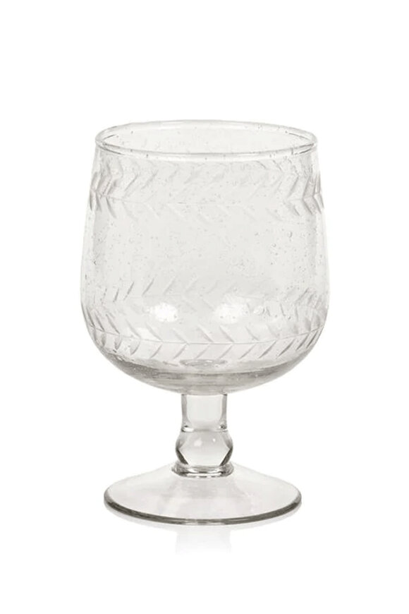 Zodax Handmade Etched Red Wine Glass - view 1