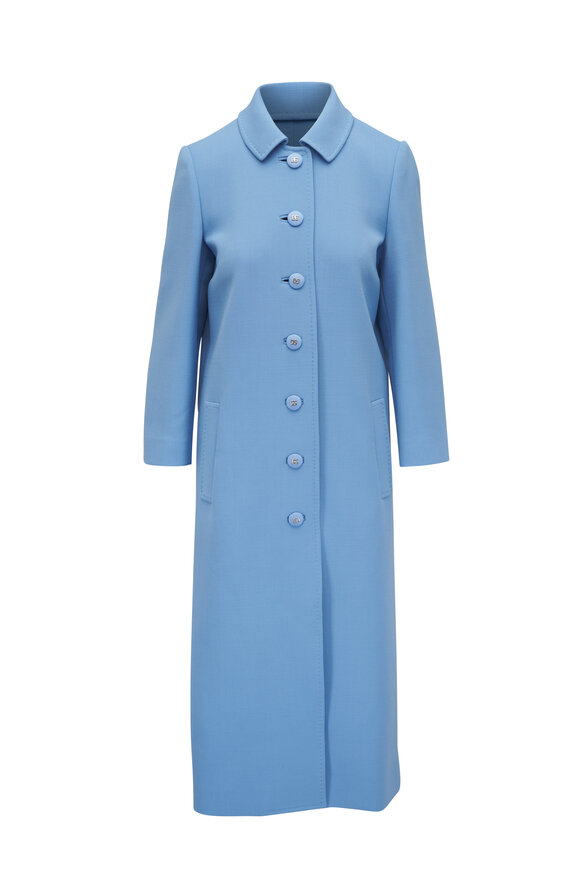 Dolce & Gabbana Lilac Wool Collared Long Coat