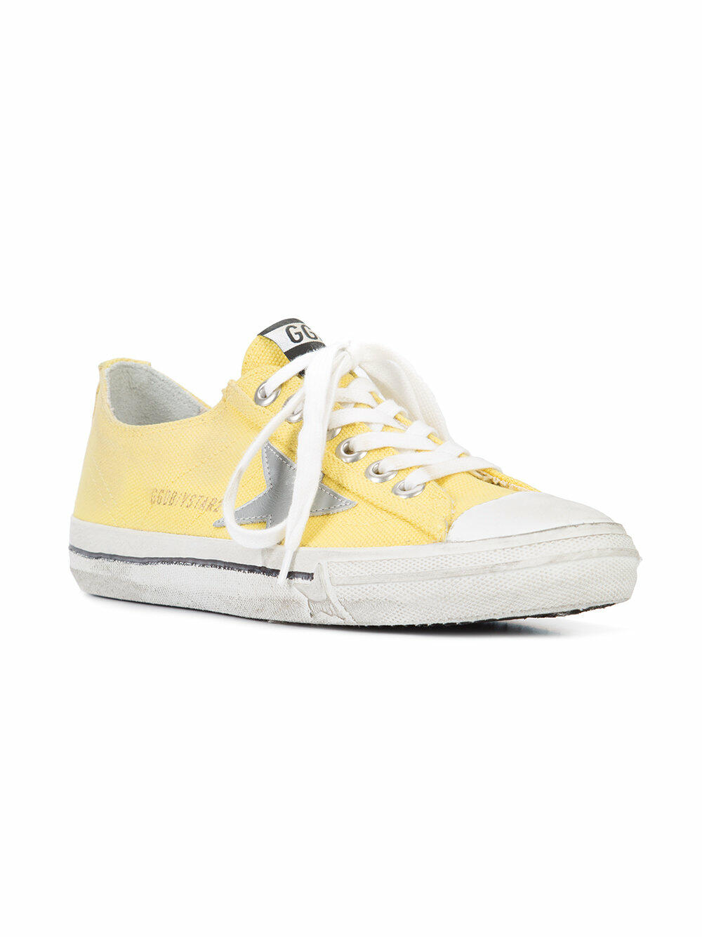 Golden Goose - Womens V-Star Yellow Canvas Low-Top Sneaker
