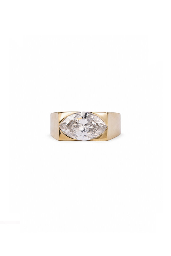 Sylva & Cie Marquise Cut Diamond Statement Ring - view 1