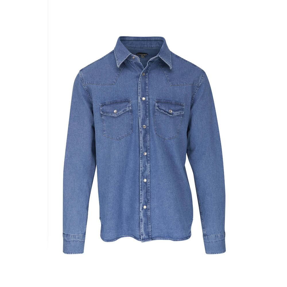 Tシャツ・カットソー TOM FORD Men T-shirt Blue JCS004JMT012 HB416 Buy Tom Ford T-Shirts for men online | BRAUN Hamburg