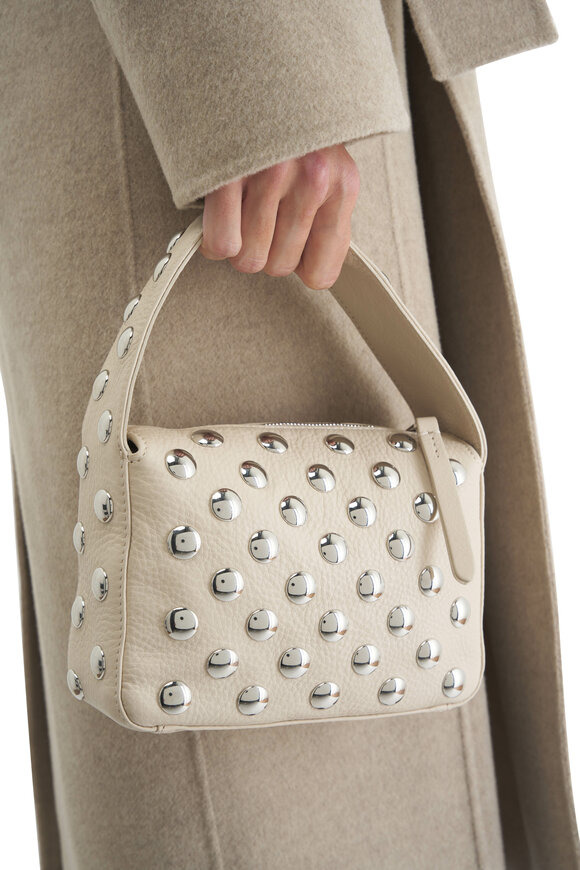 Khaite - Small Elena Dark Ivory Silver Stud Bag 