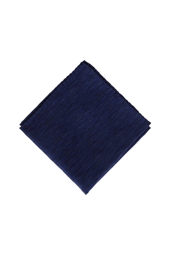 Dion - Blue Silk Mélange Pocket Square 